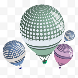平面热气球素材图片_飞行降落伞热气球元素