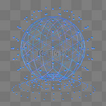 科技智能魔幻数据点状球线几何体