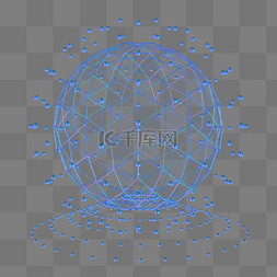 科技智能魔幻数据点状球线几何体