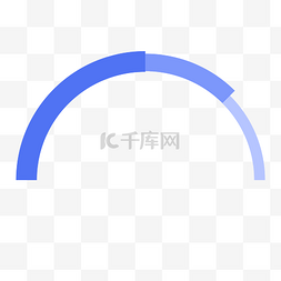 半圆度量尺图片_蓝色半圆