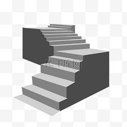 楼梯拐角图片_拐角的灰色楼梯插画