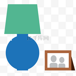 欧式家具图片_蓝色的的卡通台灯装饰
