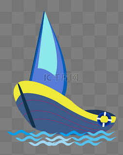 航海工具彩色帆船