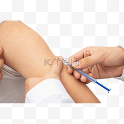 护士给男士打疫苗真人手臂