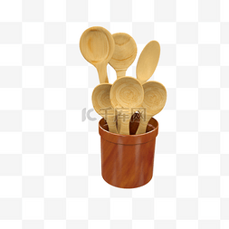 勺子勺图片_木质厨房用品饭勺
