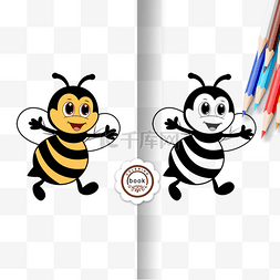 honeybee clipart black and white 可爱小蜜