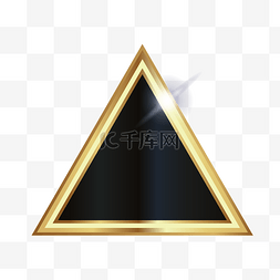 矢量渐变几何图形图片_矢量简约三角形黑金渐变标题框