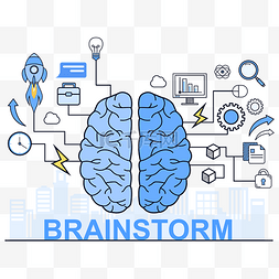 风暴图图片_头脑风暴抽象矢量图