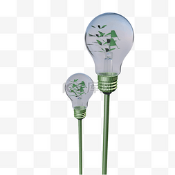 灯泡创意图图片_灯泡里的绿色植物