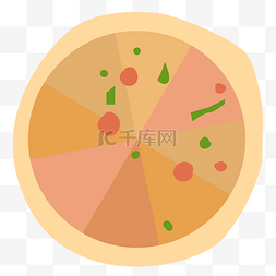 圆形的卡通披萨