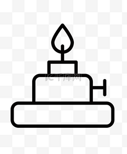 生日蛋糕黑色线描图标