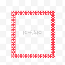 方形窗框图片_中国红中国风花纹剪纸边框