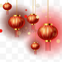 红色复古质感春节农历新年灯笼