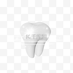 闪亮的牙齿图片_口腔护理3d闪亮洁白的牙齿
