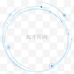 简约线条圆框图片_浅蓝色科技弧线圆环