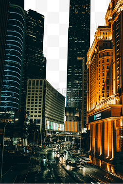 雨夜都市图片_雨夜下的广州CBD夜景风光