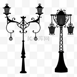 黑色复古street lamp
