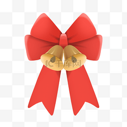 圣诞铃铛红色图片_圣诞节铃铛红色蝴蝶结