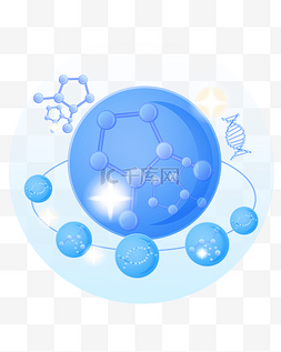 皮肤抗衰胶原蛋白图片_蓝色的胶原蛋白