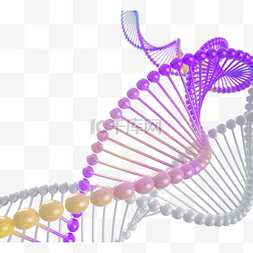 基因和dna图片_颜色渐变dna序列3d元素