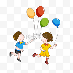 小孩气球图片_六一儿童节玩气球的孩子