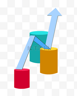 上升图标图片_PPT数据上升图标