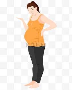 妇女怀孕图片_矢量手绘卡通美女孕妇