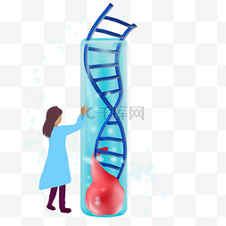 分子基因图片_DNA检测蓝色基因模型