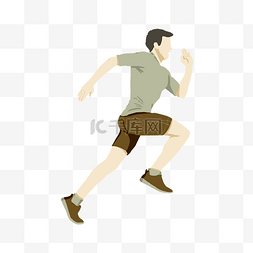 跑步运动男孩子插画