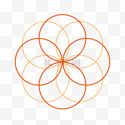 卡通科技圆圈图片_创意科技几何线条桔色圆形