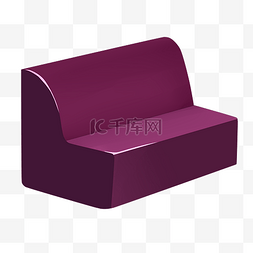 软包素材图片_软包的紫色椅子插画