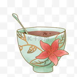 小勺子装饰茶杯