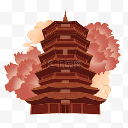 房子中图片_国潮中国风寺庙建筑