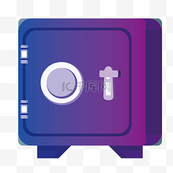 紫色保险柜插画