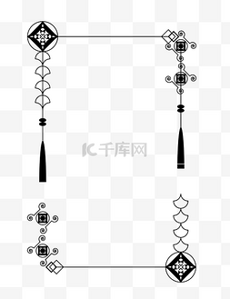 黑色中国风海报图片_中国风海报黑色边框方框免抠png