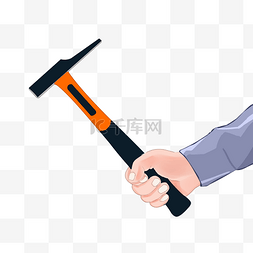 橙色方图片_手握锤子钉锤