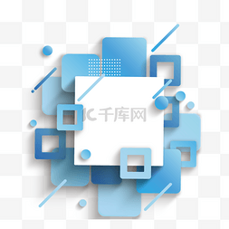 蓝色波纹海报图片_蓝色抽象业务广场几何边框