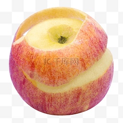 有机水果红富士图片_削开的苹果