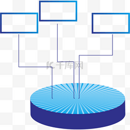 手绘蓝色渐变元素圆盘方框