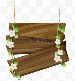 木板标题框和花藤