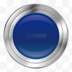 蓝色圆形矢量科技按钮