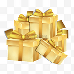 金色礼物盒免扣装饰