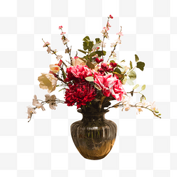 红色干枝花艺图片_欧式装饰花瓶花卉