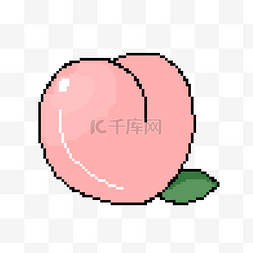 像素风食物水果桃子卡通