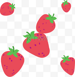 水果草莓手绘免抠夏季