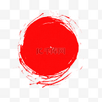 中国风红色水墨圆框