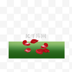 红色玫瑰花瓣手绘图片_草地通用词玫瑰花瓣