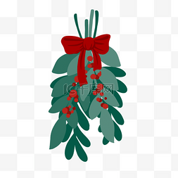 墨绿色叶子圣诞mistletoe剪贴画