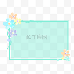 蓝色花卉边框图片_蓝色花卉边框