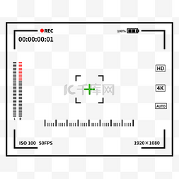 黑色线框摄像取景器